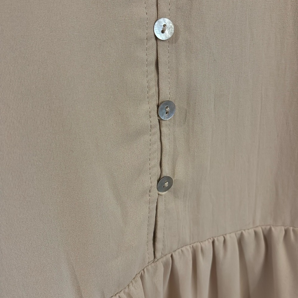 Cream Ruffle Sleeve Dress - Picture 4 of 5